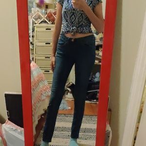 Dark wash skinny jeans